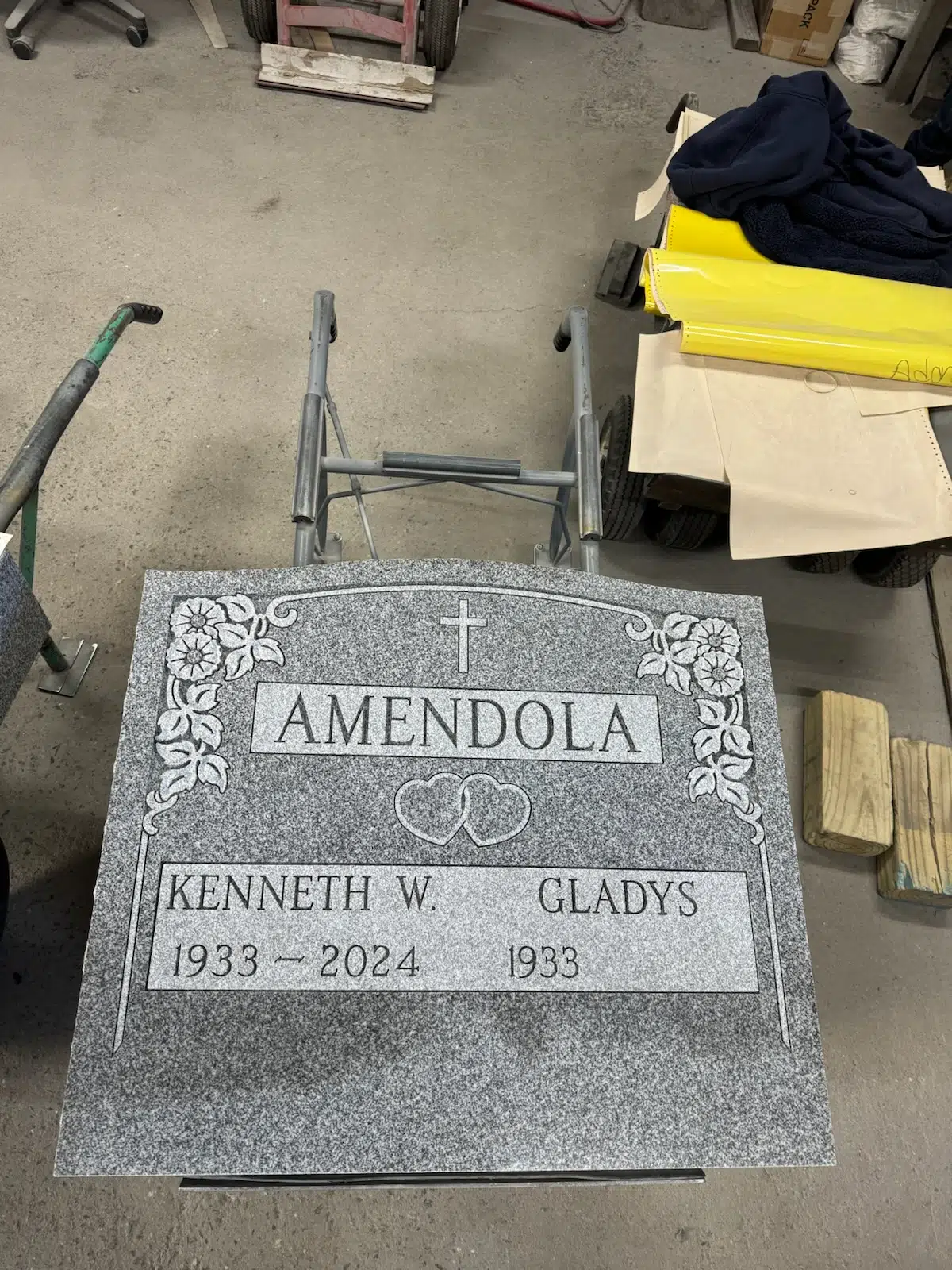 Granite Headstone hand-carved by Tombstone Finder in NJ — image 2